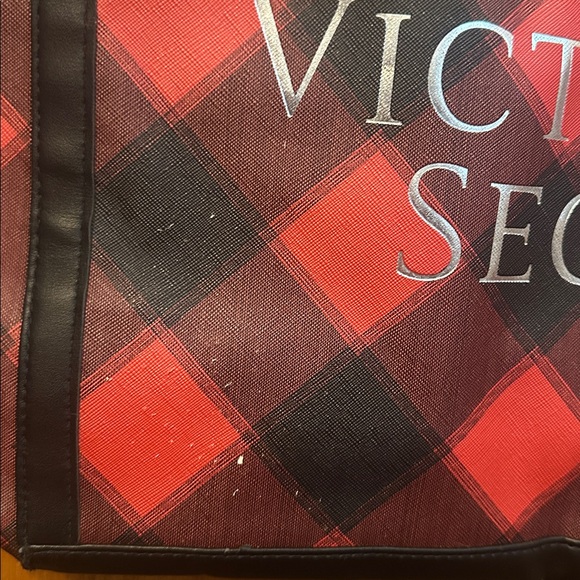 Victoria's Secret Red and Black Checkered Tote - Picture 3 of 10